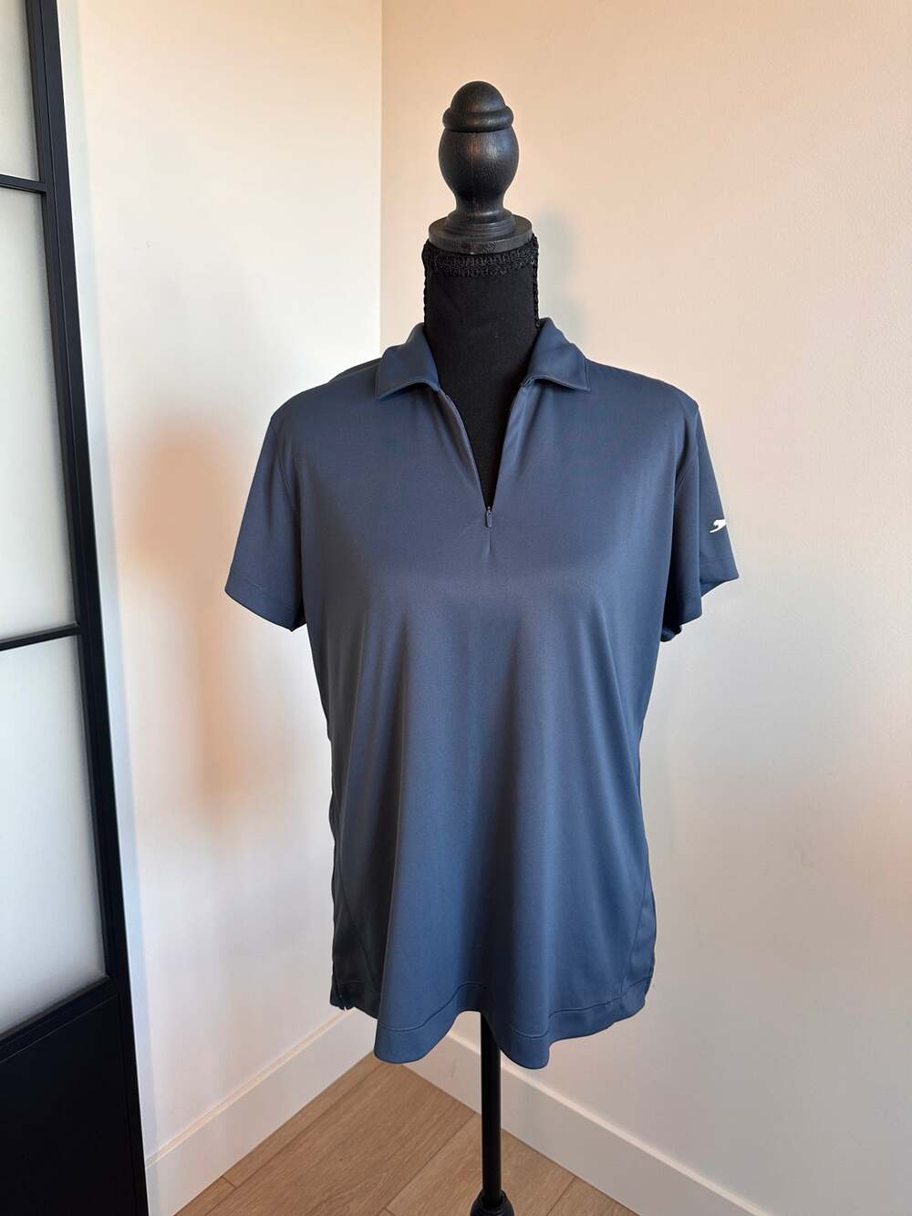 Slazenger Blue Women's Golf Polo Short Sleeve Half Zip Large